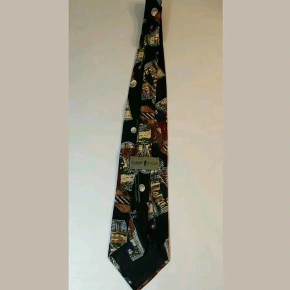 Vintage Robert Stock Golf Print Neck Tie - Picture 2 of 5